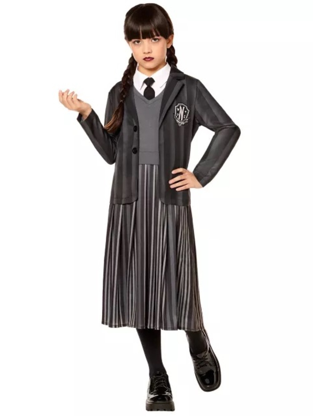 Wednesday Addams Kids 2pc Nevermore Academy Dress Costume Uniform-Size Large